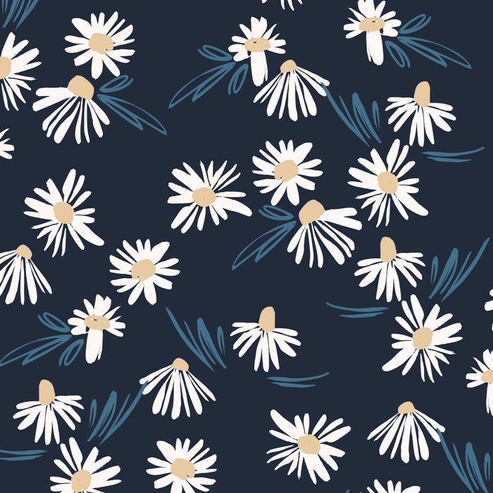 Daisy Florals on Navy Coffee Mug Gallery Image 2
