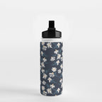 Daisy Florals on Navy Water Bottle Gallery Image 2