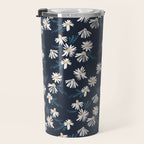 Daisy Florals on Navy Travel Mug Gallery Image 3
