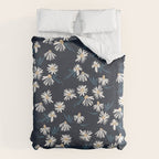 Daisy Florals on Navy Duvet Cover Gallery Image 6