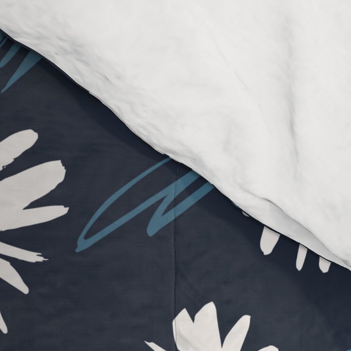 Daisy Florals on Navy Comforter Gallery Image 4