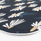 Daisy Florals on Navy Bath Mat Gallery Image 3