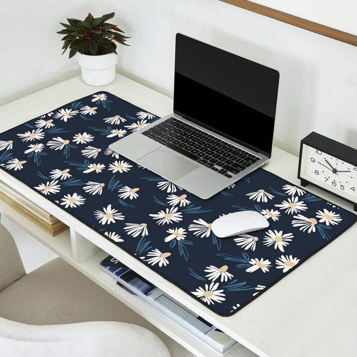 Daisy Florals on Navy Desk Mat Gallery Image 2