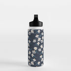 Daisy Florals on Navy Water Bottle Gallery Image 3