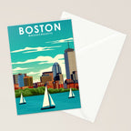 Boston Massachusetts Vintage Travel Poster Stationery Card Gallery Image 2