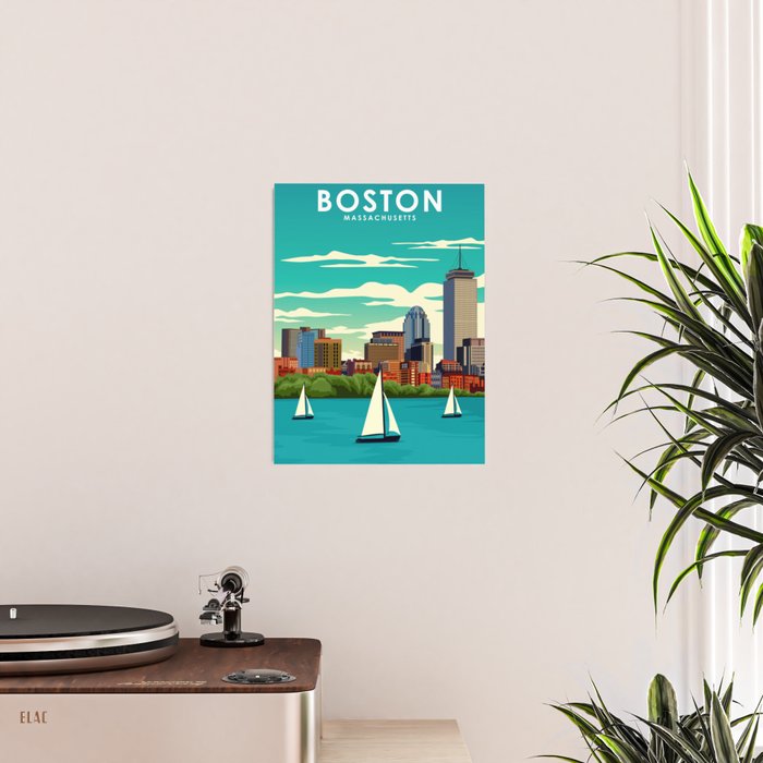 Boston Massachusetts Vintage Travel Poster Poster Gallery Image 2