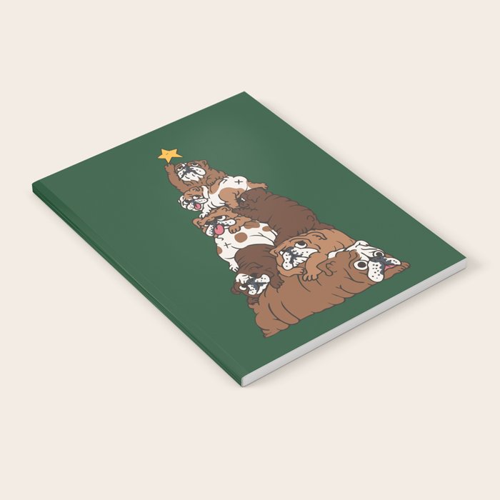 Christmas Tree English Bulldog Notebook Gallery Image 1