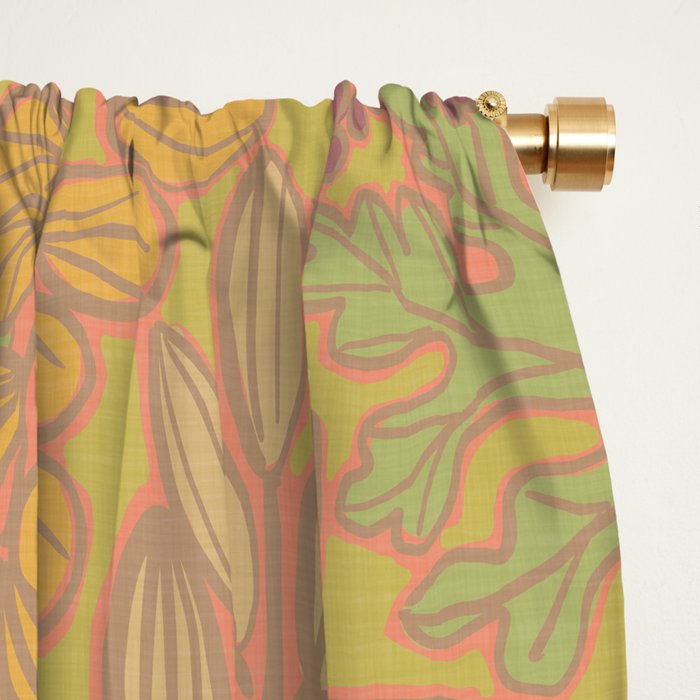 Autumn Leaves and Berries in Golds Window Curtain Gallery Image 2