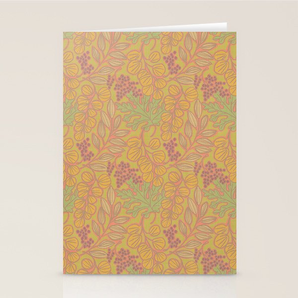 Autumn Leaves and Berries in Golds Stationery Card Gallery Image 1