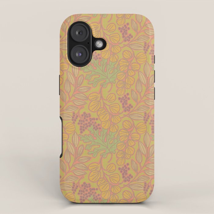 Autumn Leaves and Berries in Golds iPhone Case Gallery Image 1