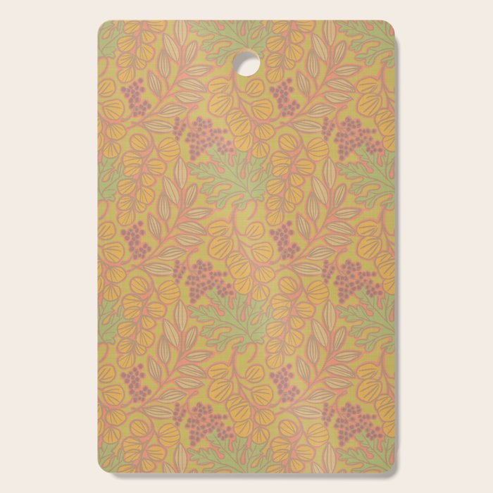 Autumn Leaves and Berries in Golds Cutting Board Gallery Image 1