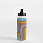 Mid-Century Modern Abstract Palm Springs Eclectic Pattern in Brown Blue Chartreuse Water Bottle Gallery Image 2