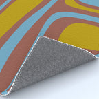 Mid-Century Modern Abstract Palm Springs Eclectic Pattern in Brown Blue Chartreuse Rug Gallery Image 4