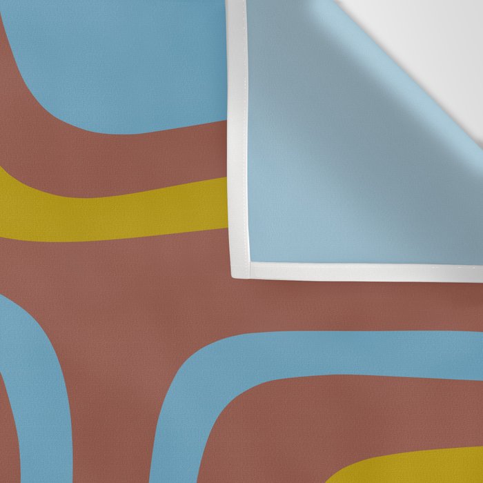 Mid-Century Modern Abstract Palm Springs Eclectic Pattern in Brown Blue Chartreuse Wall Tapestry Gallery Image 3
