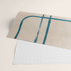 Teal Lines Light Beige Painting Minimalist Geometric Artwork Wrapping Paper Gallery Image 2