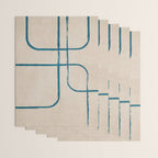 Teal Lines Light Beige Painting Minimalist Geometric Artwork Wrapping Paper Gallery Image 3