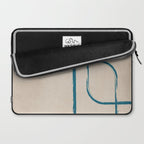 Teal Lines Light Beige Painting Minimalist Geometric Artwork Laptop Sleeve Gallery Image 2