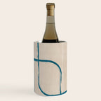 Teal Lines Light Beige Painting Minimalist Geometric Artwork Wine Chiller Gallery Image 3