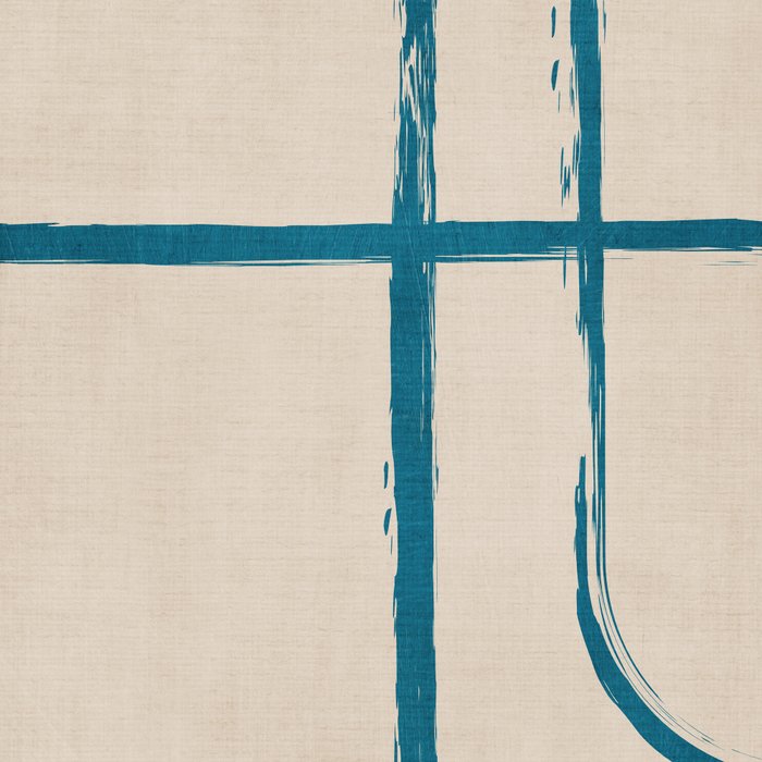 Teal Lines Light Beige Painting Minimalist Geometric Artwork Coffee Mug Gallery Image 2