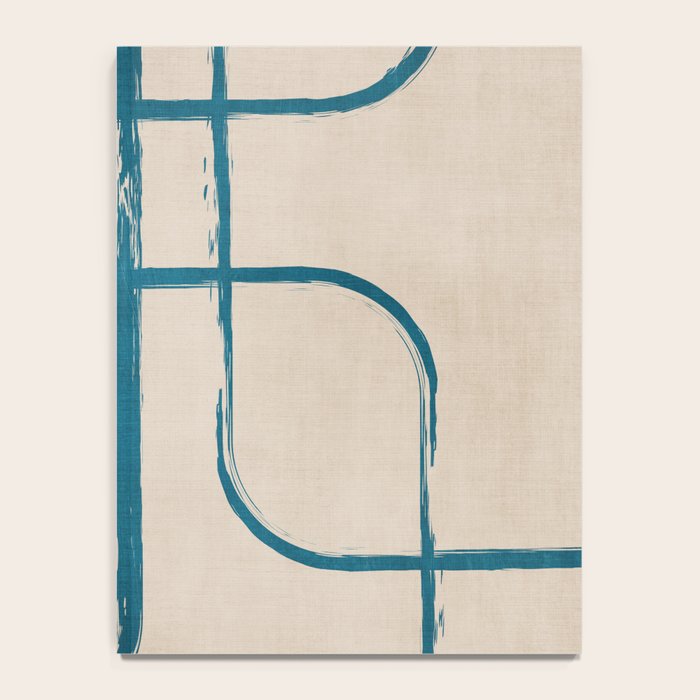 Teal Lines Light Beige Painting Minimalist Geometric Artwork Notebook Gallery Image 4