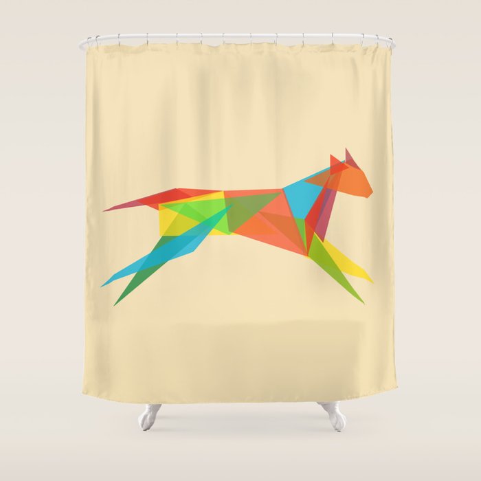 Fractal Geometric Dog Shower Curtain Gallery Image 1