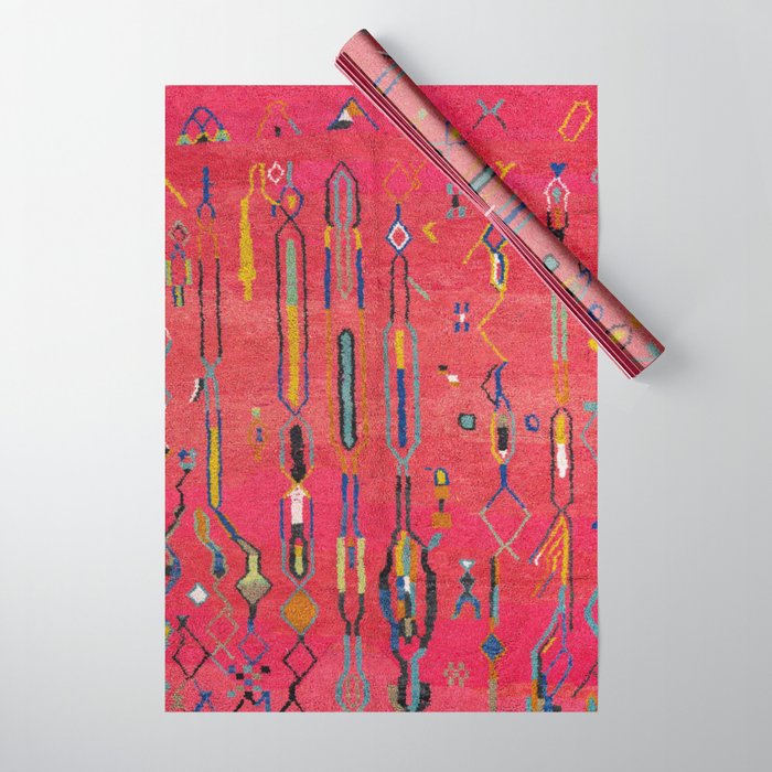 Traditional Moroccan Berber Carpet Arwtork Wrapping Paper Gallery Image 1