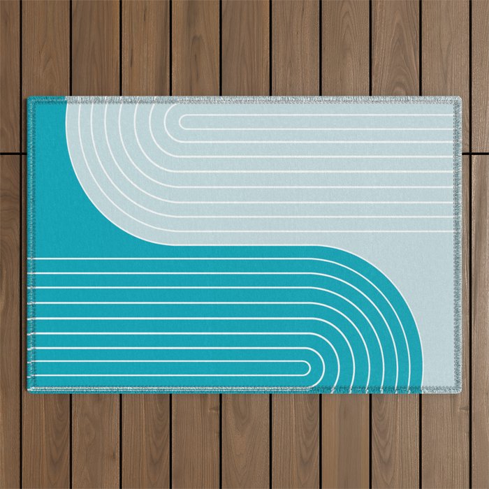 Two Tone Line Curvature IV Outdoor Rug Gallery Image 1