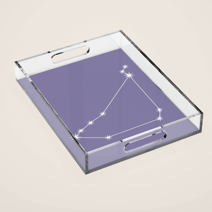 Capricorn Zodiac Star Constellation Line Art Lavender Purple Acrylic Tray Gallery Image 1