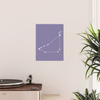 Capricorn Zodiac Star Constellation Line Art Lavender Purple Poster Gallery Image 2