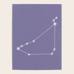 Capricorn Zodiac Star Constellation Line Art Lavender Purple Poster Gallery Image 4