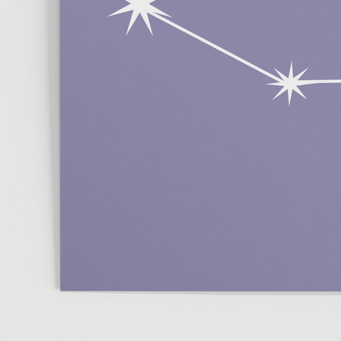 Capricorn Zodiac Star Constellation Line Art Lavender Purple Poster Gallery Image 3