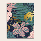 Exotic Golden Jungle Leopard & Pink Palm Leaf Geometric Pattern Notebook Gallery Image 4