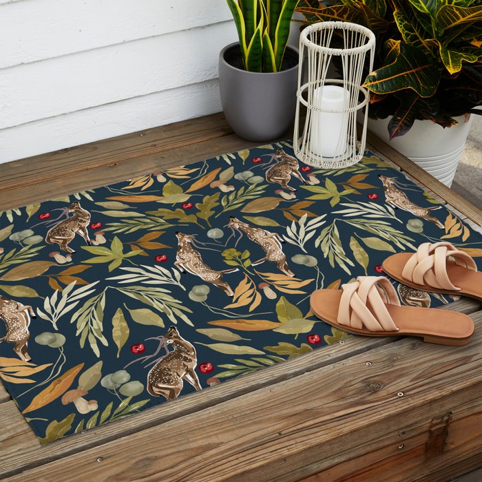 Deer in a wild nature forest DD Outdoor Rug Gallery Image 2