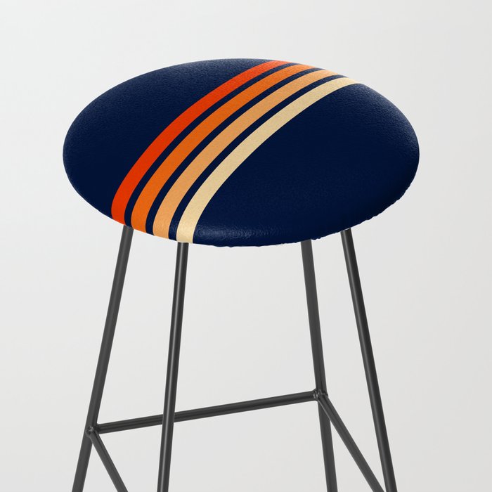 Minimal Orange Abstract Retro Racing Stripes 70s Style - Bluesane Stool Gallery Image 2