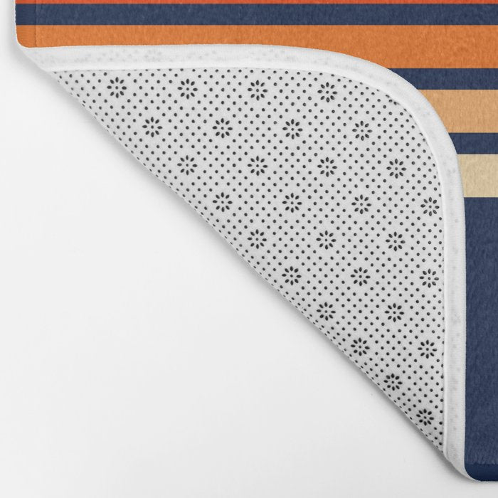 Minimal Orange Abstract Retro Racing Stripes 70s Style - Bluesane Bath Mat Gallery Image 2
