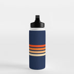 Minimal Orange Abstract Retro Racing Stripes 70s Style - Bluesane Water Bottle Gallery Image 3