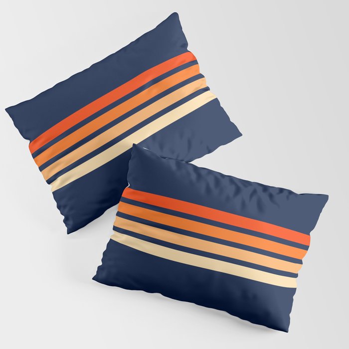 Minimal Orange Abstract Retro Racing Stripes 70s Style - Bluesane Pillow Sham Gallery Image 1