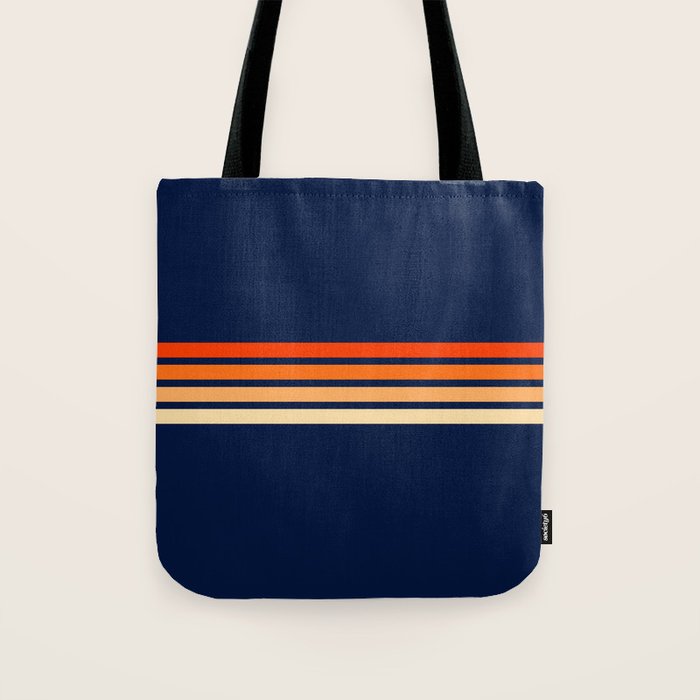 Minimal Orange Abstract Retro Racing Stripes 70s Style - Bluesane Tote Bag Gallery Image 1