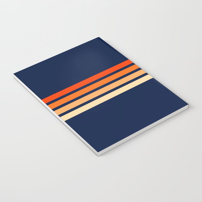 Minimal Orange Abstract Retro Racing Stripes 70s Style - Bluesane Notebook Gallery Image 3