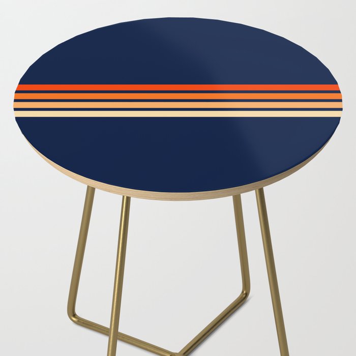 Minimal Orange Abstract Retro Racing Stripes 70s Style - Bluesane Side Table Gallery Image 2