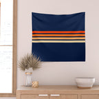 Minimal Orange Abstract Retro Racing Stripes 70s Style - Bluesane Wall Tapestry Gallery Image 2