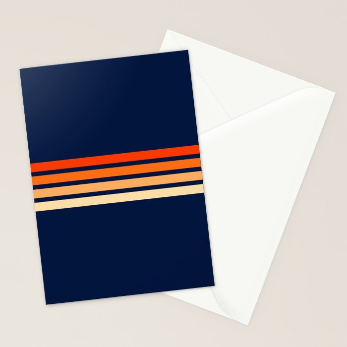 Minimal Orange Abstract Retro Racing Stripes 70s Style - Bluesane Stationery Card Gallery Image 2