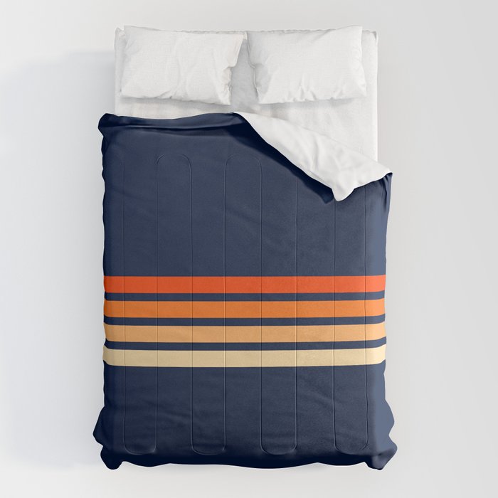 Minimal Orange Abstract Retro Racing Stripes 70s Style - Bluesane Comforter Gallery Image 6