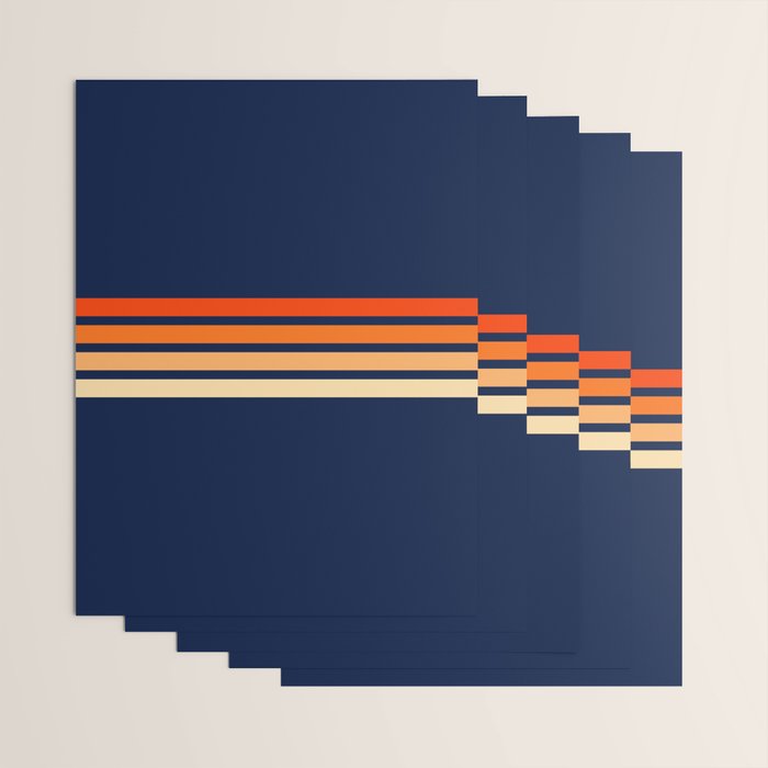 Minimal Orange Abstract Retro Racing Stripes 70s Style - Bluesane Wrapping Paper Gallery Image 3