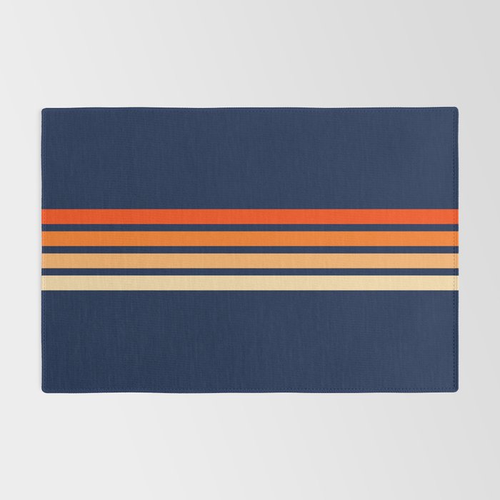 Minimal Orange Abstract Retro Racing Stripes 70s Style - Bluesane Rug Gallery Image 2
