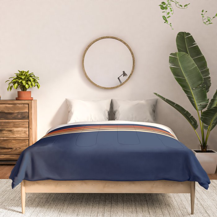 Minimal Orange Abstract Retro Racing Stripes 70s Style - Bluesane Comforter Gallery Image 3