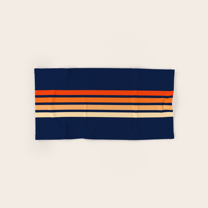 Minimal Orange Abstract Retro Racing Stripes 70s Style - Bluesane Bath Towel Gallery Image 1