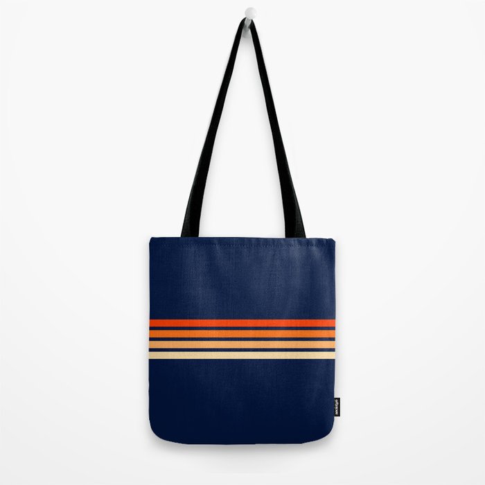 Minimal Orange Abstract Retro Racing Stripes 70s Style - Bluesane Tote Bag Gallery Image 2