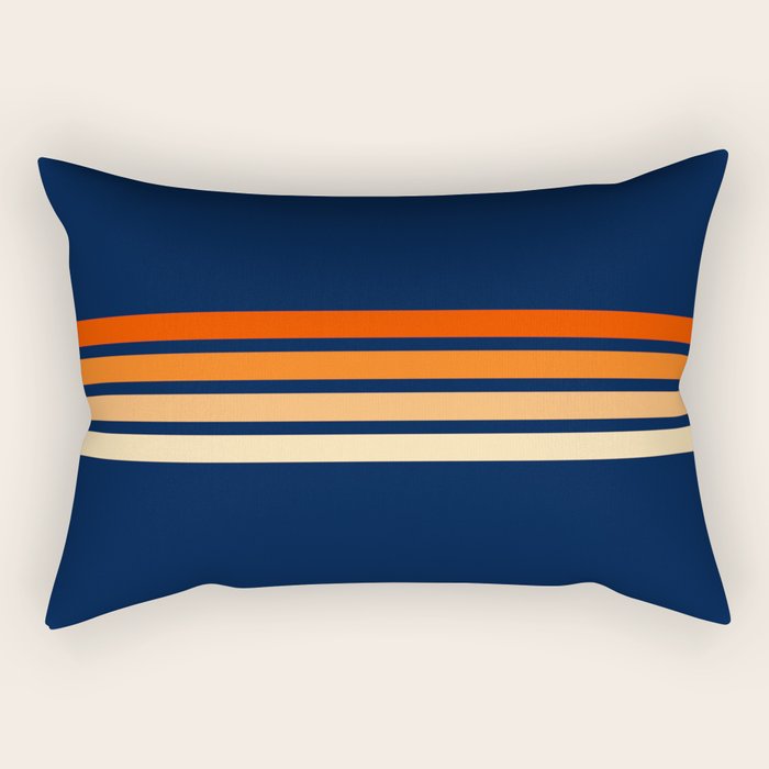 Minimal Orange Abstract Retro Racing Stripes 70s Style - Bluesane Rectangular Pillow Gallery Image 1