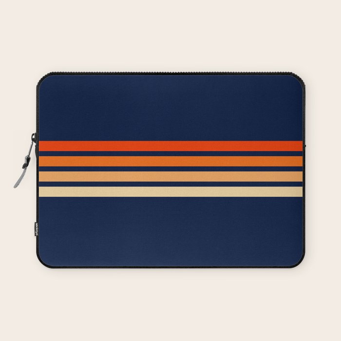 Minimal Orange Abstract Retro Racing Stripes 70s Style - Bluesane Laptop Sleeve